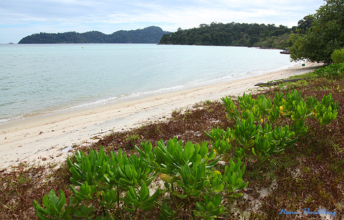 หาดทรายขาวยาวเหยียดที่ไร้ผู้คน